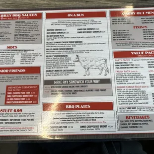 sushi and sashimi, menu