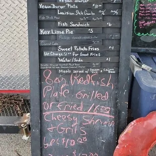 Example daily menu board.
