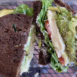 Delicious! How awesome to have sprouts and the bread was amazing.