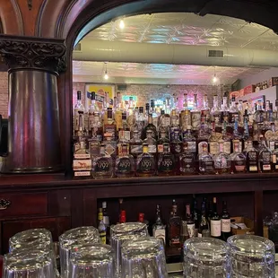 a bar filled with liquor