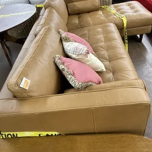 Leather sectional