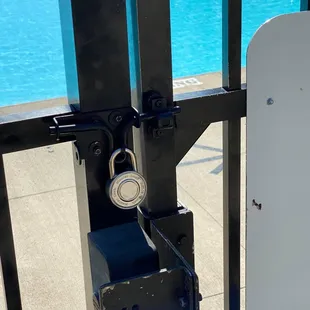 I arrived at the pool at 9:50 A.M. and the pool was still padlocked. And it was supposed to open at 9. There were two ladies waiting to get
