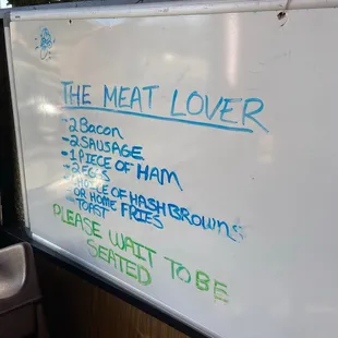 Specials without pricing