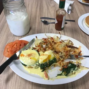 Eggs Benny Florentine with horchata mmmm