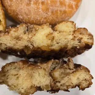 Mini apple fritter, Day 2. Bottom.was not saturated with frying oil.
