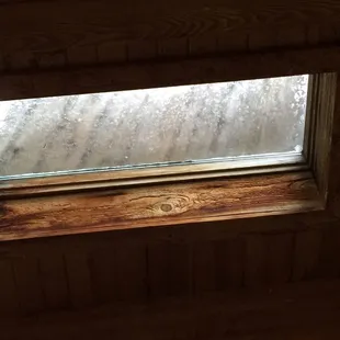 One of two leaking sky lights