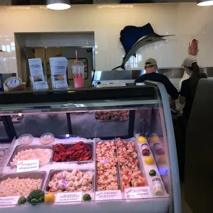 a display of seafood