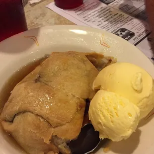 Apple Dumpling with Ice Cream