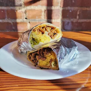 a burrito on a plate