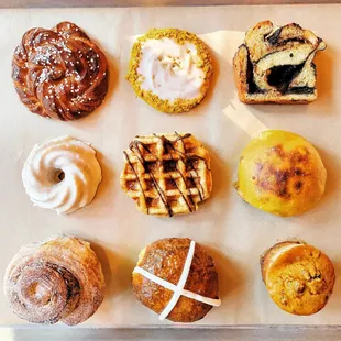 a variety of pastries