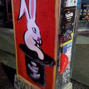 a rabbit in a top hat