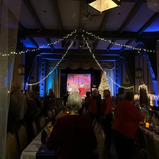 The Hillside Club set-up for our Holiday Dinner with a Paris in the Belle Epoch theme. Dec 2019