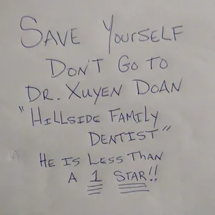 I've had no response to rectify the pain I have gone through regarding his dental practice That caused the damage in the first place.
