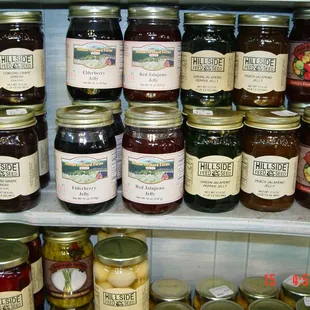 Specialty food items like pickled quail eggs, chow chow, fruit butters, and more