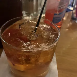 Old fashioned (already sank the orange and cherry for later)