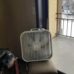 The fan they gave us because it didn't have Ac. room 104