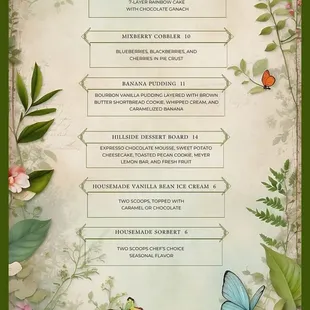 DESSERT MENU