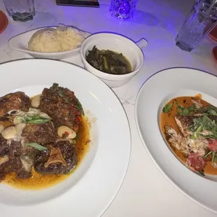 Oxtails, red fish