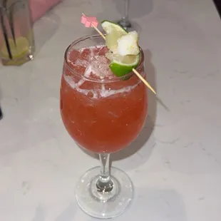 Pretty watermelon drink. (Can&apos;t remember the name)