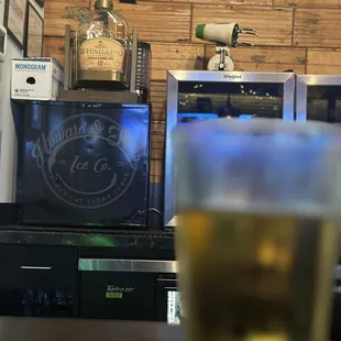 Miller lite in a dirty glass.