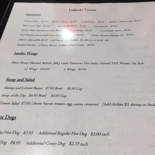 menu