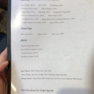 Back menu