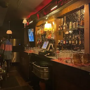 the bar area of a restaurant
