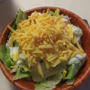 Salad with ranch dressing