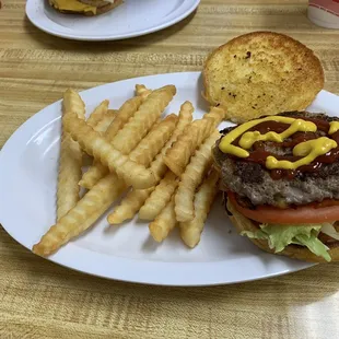 Kings burger and fries