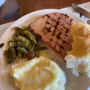 So delicious -- ham was moist with a little smokiness.