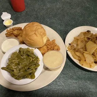 two plates of food on a table