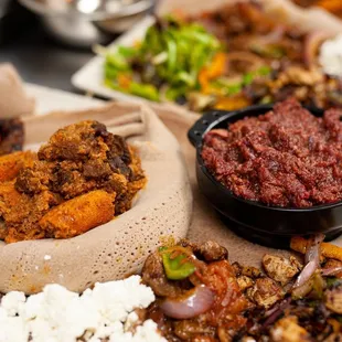 a variety of food items