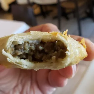 Interior of sambussa ($8.50), vegan by default. Good.