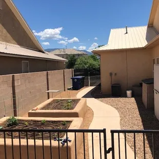 Side yard after Hilltop