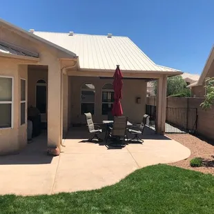 Extended patio and dog run that Hilltop created