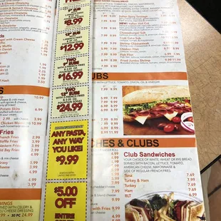 menu