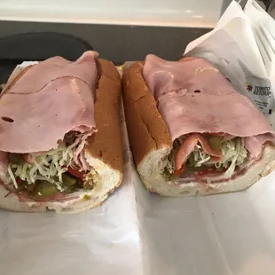Italian Cold Cut Sub, love how the put the meat over the condiments, keeps it all in place nothing falls out.