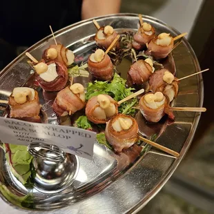 a platter of appetizers