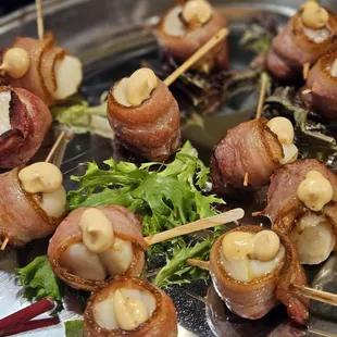 a platter of appetizers