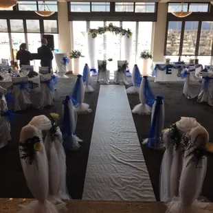 What a great place for a wedding! Windows on the Bay! Catered by Hilltop Restaurant and Catering.