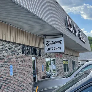 the front of the restaurant