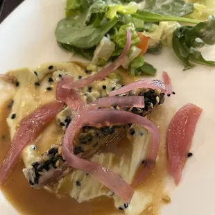 Tuna appetizer (mostly consumed)