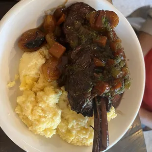 Lamb shank with polenta