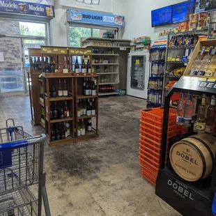 the inside of a liquor store
