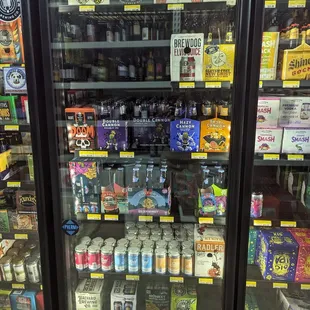 a refrigerator full of beer