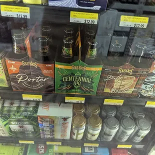 a display of bottles of wine and spirits