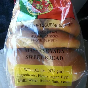 my kids favorite sweet bread to make a sandwich with $4.25 for a bag yay(^^)v