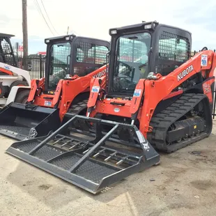 Kubota Skidsteers available with many attachments from buckets to breakers.