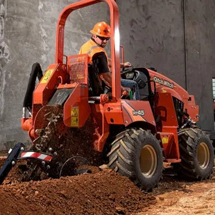 Walk behind and Ride-On Trenchers available with up to 12" wide chain.