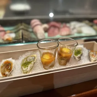Oyster Shooter plus Oysters with Hilo's special sauce